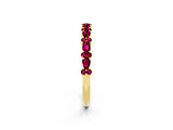 Yellow gold Pear & Round Garnet Wedding Band_8
