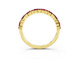 Yellow gold Pear & Round Garnet Wedding Band_9