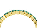 Yellow gold Pear & Round Green Sapphire Wedding Band_10
