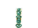 Yellow gold Pear & Round Green Sapphire Wedding Band_11