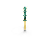 Yellow gold Pear & Round Green Sapphire Wedding Band_8