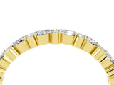 Yellow gold Pear & Round Moissanite Wedding Band_10