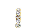 Yellow gold Pear & Round Moissanite Wedding Band_11