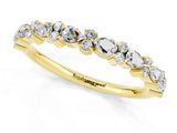 Yellow gold Pear & Round Moissanite Wedding Band_7