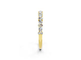 Yellow gold Pear & Round Moissanite Wedding Band_8