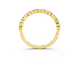 Yellow gold Pear & Round Moissanite Wedding Band_9