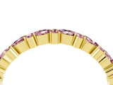Yellow gold Pear & Round Morganite Wedding Band_10