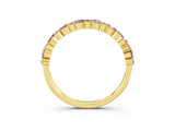 Yellow gold Pear & Round Morganite Wedding Band_9