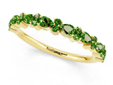 Yellow gold Pear & Round Peridot Wedding Band_7