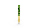 Yellow gold Pear & Round Peridot Wedding Band_8