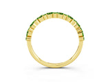 Yellow gold Pear & Round Peridot Wedding Band_9