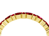 10K Yellow Gold Pear and Round Ruby Wedding Band