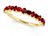 10K Yellow Gold Pear and Round Ruby Wedding Band
