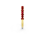 10K Yellow Gold Pear and Round Ruby Wedding Band