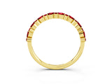 10K Yellow Gold Pear and Round Ruby Wedding Band