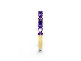 Yellow gold Pear & Round Tanzanite Wedding Band_8