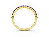 Yellow gold Pear & Round Tanzanite Wedding Band_9