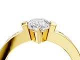 Yellow gold Pear Brilliant Channel-Set Diamond Ring with Bezel Prong Setting_10