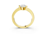 Yellow gold Pear Brilliant Channel-Set Diamond Ring with Bezel Prong Setting_9