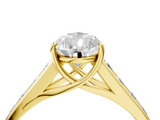 Yellow gold Pear Brilliant Channel-Set Solitaire Ring with Four-Prong Setting_24
