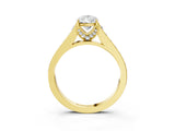Yellow gold Pear Brilliant Cut Diamond Engagement Ring with Pavé Band and Four-Prong Setting_77