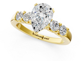 Yellow gold Pear Brilliant Cut Diamond Five-Stone Prong Set Engagement Ring with Channel Band_24