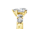 Yellow gold Pear Brilliant Cut Diamond Five-Stone Prong Set Engagement Ring with Channel Band_28