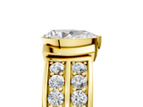 Yellow gold Pear Brilliant Diamond Channel Set Wide Band Ring with Bezel Setting_25