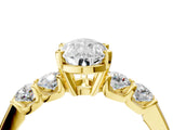 Yellow gold Pear Brilliant Diamond Five-Stone Engagement Ring with Prong Setting on a Classic Band_20