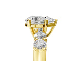 Yellow gold Pear Brilliant Diamond Five-Stone Engagement Ring with Prong Setting on a Classic Band_21