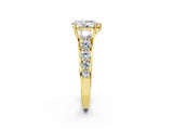 Yellow gold Pear Brilliant Diamond Pavé Band with Six-Prong Setting_13