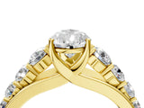 Yellow gold Pear Brilliant Diamond Pavé Band with Six-Prong Setting_15