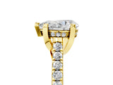 Yellow gold Pear Brilliant Diamond Solitaire with Pavé Band and Four-Prong Setting 5