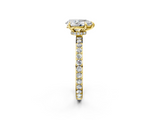 Yellow gold Pear Brilliant Pavé Band Solitaire with Four-Prong Setting_36