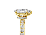 Yellow gold Pear Brilliant Pavé Band Solitaire with Four-Prong Setting_39