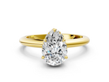 Yellow gold Pear Brilliant Solitaire Engagement Ring with Six-Prong Setting and Classic Band_20