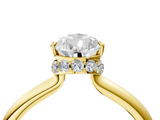 Yellow gold Pear Brilliant Solitaire Engagement Ring with Six-Prong Setting and Classic Band_24