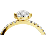 Yellow gold Pear Brilliant Solitaire with Pavé Band and Claw Prong Setting_11