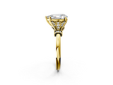 Yellow gold Pear Brilliant Solitaire with Pave Band and Four-Prong Setting_22