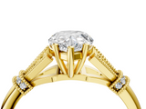 Yellow gold Pear Brilliant Solitaire with Pave Band and Four-Prong Setting_24