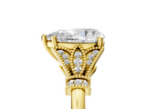 Yellow gold Pear Brilliant Solitaire with Pave Band and Four-Prong Setting_25