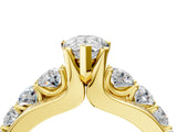 Yellow gold Pear Brilliant Solitaire with Side Stones on a Pave Band and Four-Prong Setting_28