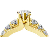 Yellow gold Pear Brilliant Solitaire with Side Stones on a Pave Band and Four-Prong Setting_66