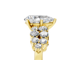 Yellow gold Pear Cluster Diamond Engagement Ring with Pavé Band and Four-Prong Setting_80