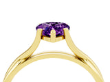 Yellow gold Pear Cut Amethyst Solitaire Twist Band Prong Setting Ring_40