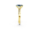 Yellow gold Pear Cut Aquamarine Engagement Ring with Side Stone Accents and Four-Prong Setting_29