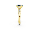 Yellow gold Pear Cut Aquamarine Engagement Ring with Side Stone Accents and Four-Prong Setting_86