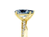 Yellow gold Pear Cut Aquamarine Engagement Ring with Side Stone Accents and Four-Prong Setting_89