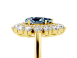 Yellow gold Pear Cut Aquamarine Floral Double Halo Engagement Ring with Prong Setting_65