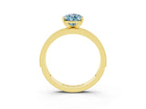 Yellow gold Pear Cut Aquamarine Milgrain Pavé Engagement Ring with Four-Prong Setting_3